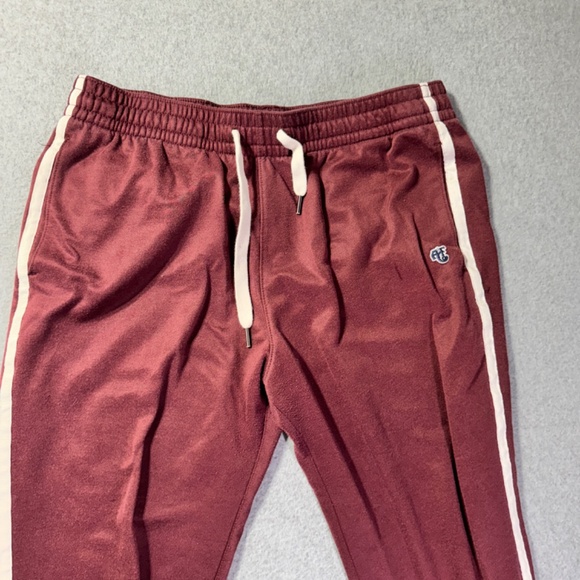 Vintage Y2K Abercrombie & Fitch Sweatpants Mens L Burgundy Drawstring Heavy - Picture 2 of 7